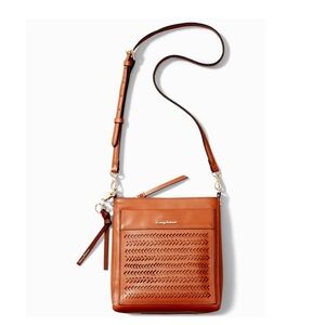 Tommy Bahama Cedros Brown Leather Crossbody Bag, perfect for travel!